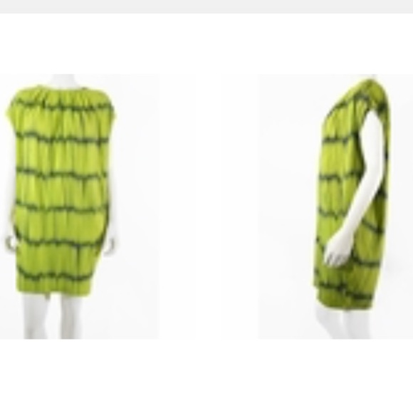 Marimekko Monena Chartreuse/ Navy Dress by Reeta Ek - Picture 2 of 7